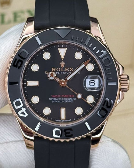 Rolex Yacht-Master 37MM Black Dial Oysterflex Strap (268655)