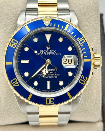 Rolex Submariner Date "Bluesy" 40MM Blue Dial Two-Tone Oyster Bracelet (16613)