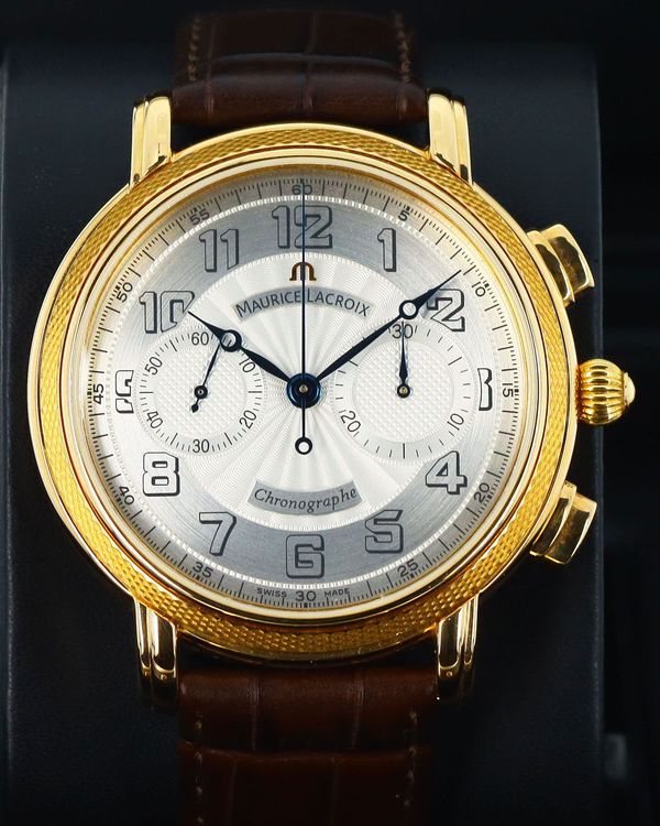 Maurice Lacroix Masterpiece Chronograph 43MM Silver Dial Leather Strap (MP7038)