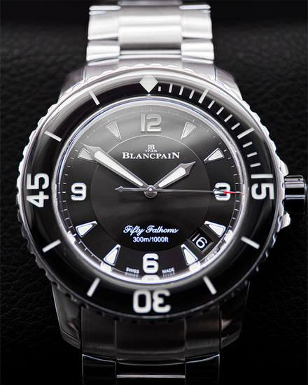 2018 Blancpain Fifty Fathoms 45MM Black Dial Steel Bracelet (5015-1130-71S)