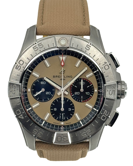 No Reserve - 2026 Breitling Avenger B01 Chronograph 44MM Brown Dial Leather Strap (AB0147101A1X1)