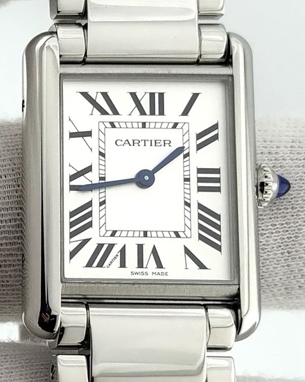 2025 Cartier Tank Must Large 33.7MM Quartz Silver Dial Steel Bracelet (WSTA0106)