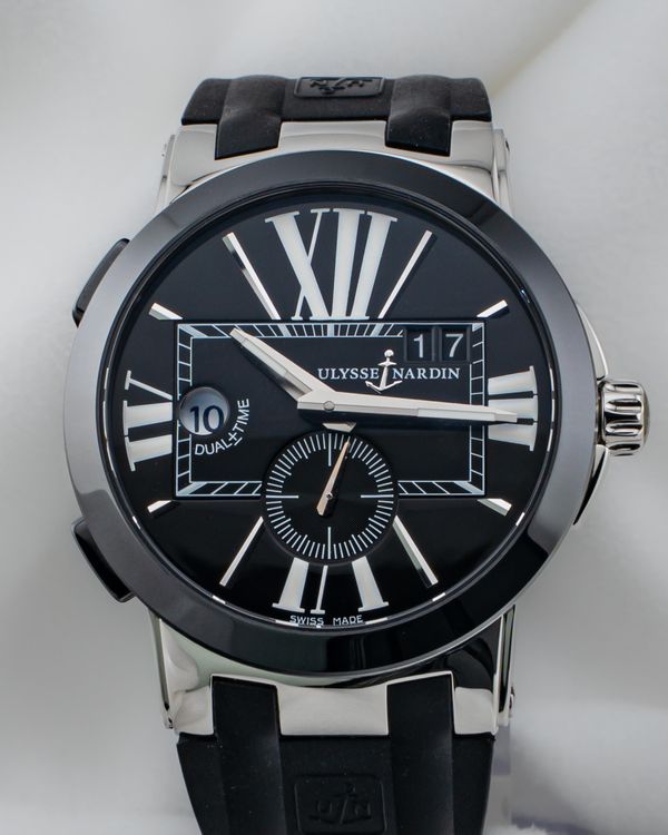 2015 Ulysse Nardin Executive Dual Time 43MM Black Dial Rubber Strap (243-00-3/42)