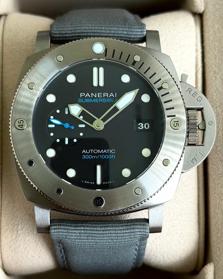 2025 Panerai Submersible 47MM Black Dial Textile Strap (PAM02305)
