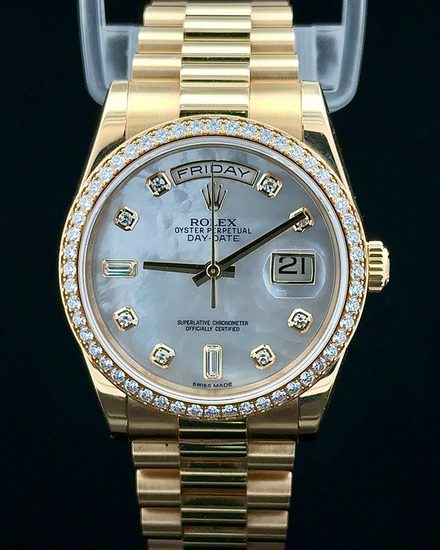 2018 Rolex Day-Date 36MM Mother Of Pearl Dial Yellow Gold President Bracelet (118348)