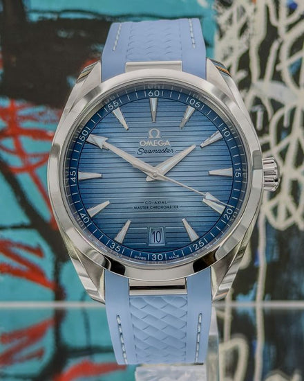 2026 Omega Seamaster Aqua Terra "Summer Blue" 41MM Blue Dial Rubber Strap (220.12.41.21.03.008)