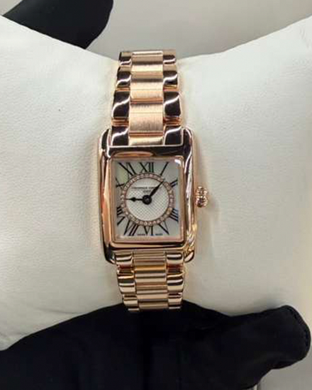 No Reserve - 2026 Frederique Constant Classics Carrée 21MM Quartz Mother Of Pearl Dial Gold-Plated Bracelet (FC-200MPDC14B)