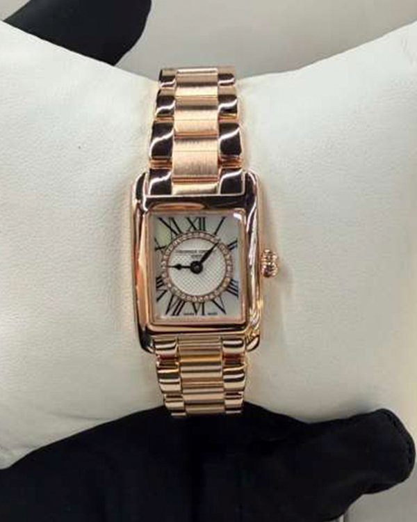 No Reserve - 2026 Frederique Constant Classics Carrée 21MM Quartz Mother Of Pearl Dial Rose Gold Bracelet (FC-200MPDC14B)