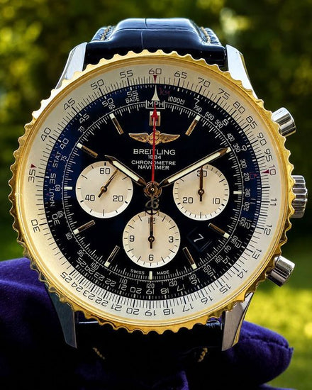 No Reserve - 2024 Breitling Navitimer 1 B01 Chronograph 46MM Black Dial Leather Strap (UB012721/BE18)