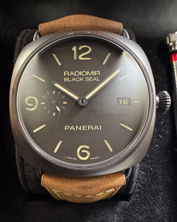 No Reserve - Panerai Radiomir Black Seal 3 Days 45MM Black Dial Leather Strap (PAM00505)