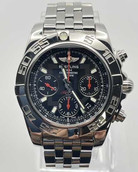 Breitling Chronomat 41MM Black Dial Steel Bracelet (AB0141)