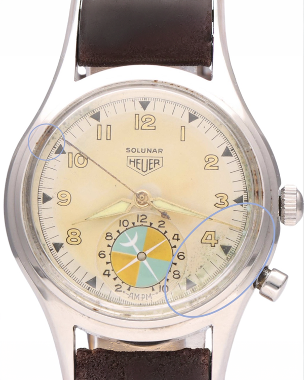 No Reserve - Tag Heuer Vintage Solunar Second Execution 36MM Ivory Dial Aftermarket Leather Strap (Cal. 1188)