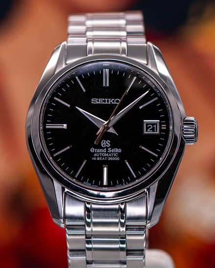 Grand Seiko Hi-Beat 40MM Black Dial Steel Bracelet (SBGH005)