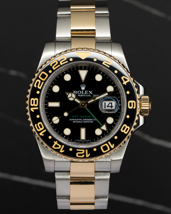 No Reserve - 2008 Rolex GMT-Master II 40MM Black Dial Two-Tone Oyster Bracelet (116713LN)