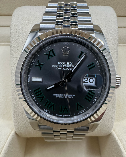 No Reserve - 2021 Rolex Datejust "Wimbledon" 41MM Slate Dial Jubilee Bracelet (126334)