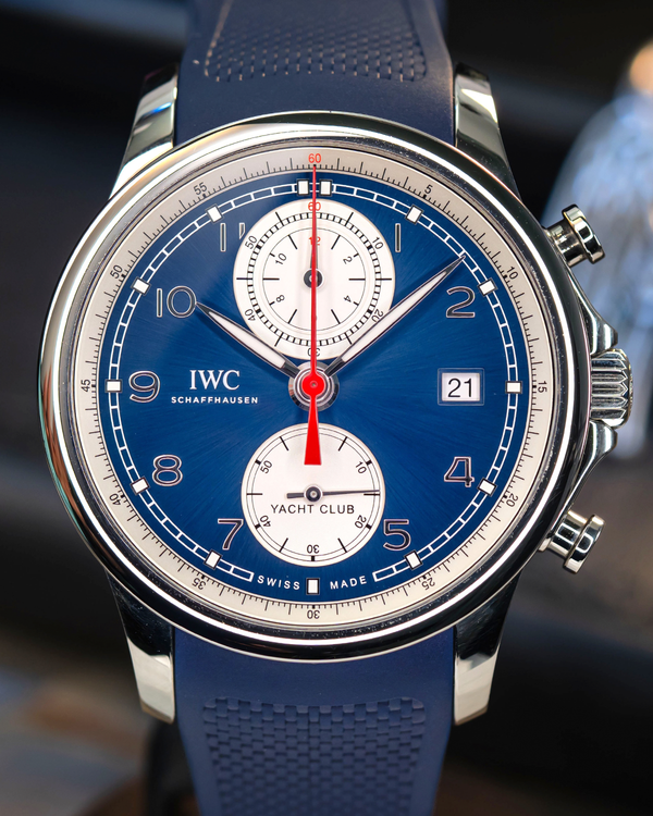 2020 IWC Schaffhausen Portugieser Yacht Club Chronograph 43.5MM Blue Dial Rubber Strap (IW390507)