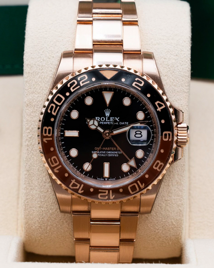 2018 Rolex GMT-Master II "Rootbeer" 40MM Black Dial Rose Gold Oyster Bracelet (126715CHNR)