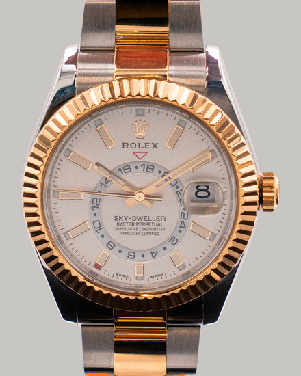 2019 Rolex Sky-Dweller 42MM White Dial Two-Tone Oyster Bracelet (326933)