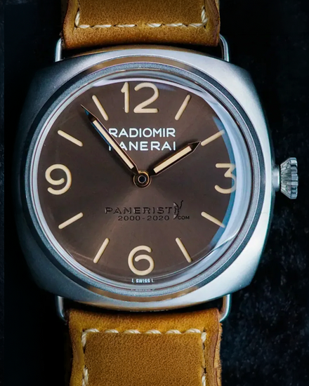 2022 Panerai Radiomir Venti "20th Paneristi Anniversary" Edition 45MM Brown Dial Leather Strap (PAM02020)