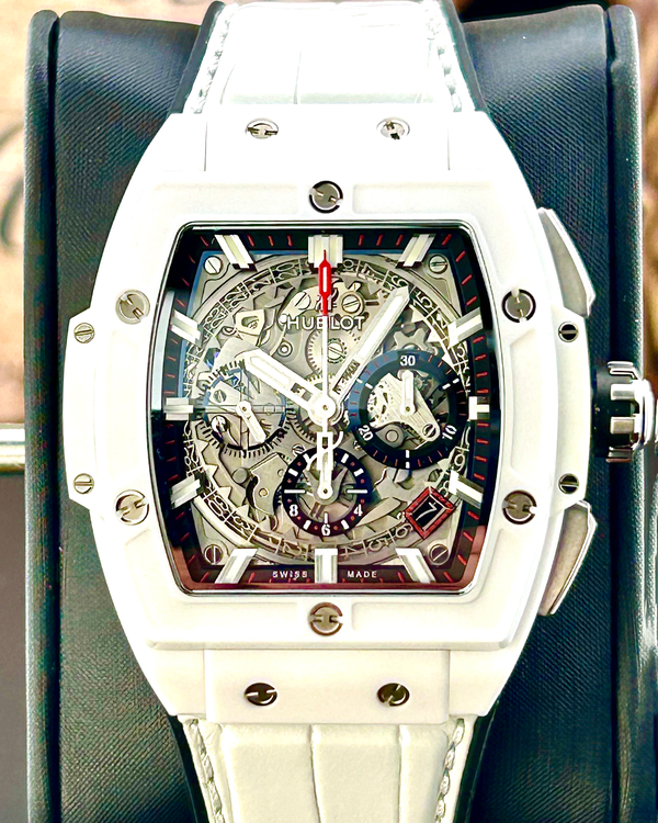 2020 Hublot Spirit Of Big Bang Chronograph 42MM Skeleton Dial Leather Strap (641.HX.0173.LR)