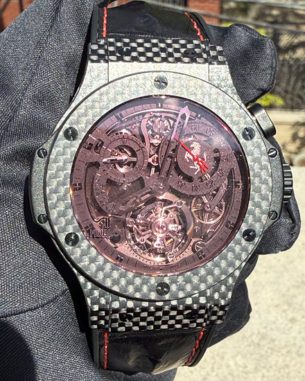 2011 Hublot Big Bang L.E. 44MM Red Skeleton Dial Leather Strap (308.QX.1110.HR.SCF11)