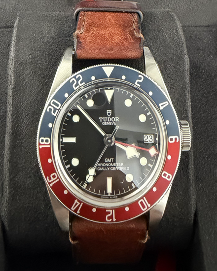 2021 Tudor Black Bay GMT "Pepsi" 41MM Black Dial Leather Strap (79830RB)