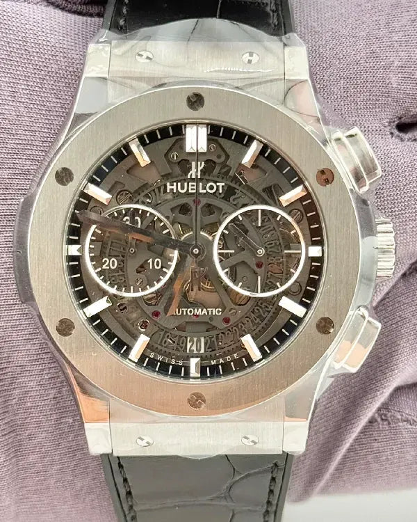 2026 Hublot Classic Fusion Aerofusion 45MM Skeleton Dial Leather Strap (525.NX.0170.LR)