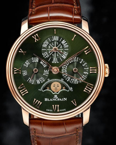 2024 Blancpain Villeret Quantième Perpétuel 40.3MM Green Dial Leather Strap (6656-3653-55B)