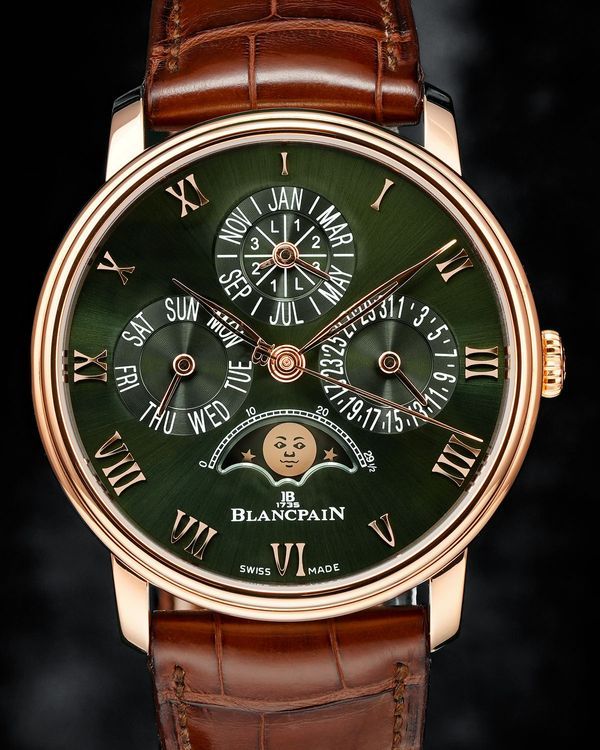 2024 Blancpain Villeret Quantième Perpétuel 40.3MM Green Dial Leather Strap (6656-3653-55B)