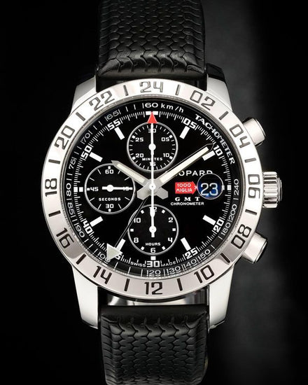 2008 Chopard Mille Miglia GMT Chronograph 42.5MM Black Dial Rubber Strap (168992-3001)