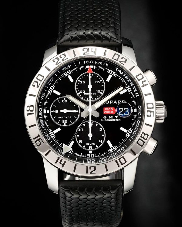 2008 Chopard Mille Miglia GMT Chronograph 42.5MM Black Dial Rubber Strap (168992-3001)