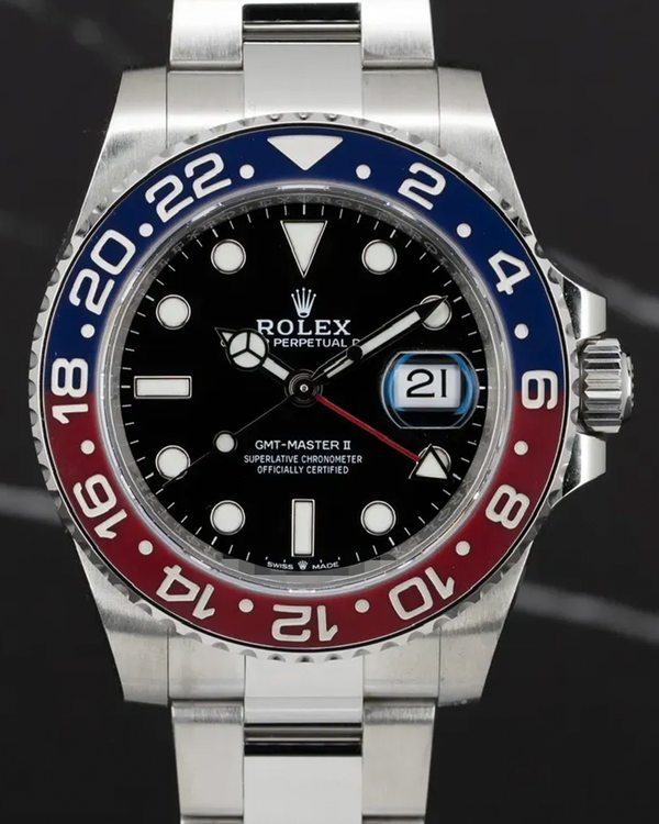 No Reserve - 2022 Rolex GMT-Master II "Pepsi" 40MM Black Dial Oyster Bracelet (126710BLRO)