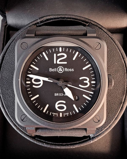 Bell & Ross BR 03 Black Matte Ceramic 41MM Black Dial Rubber Strap (BR03A-BL-CE/SRB)