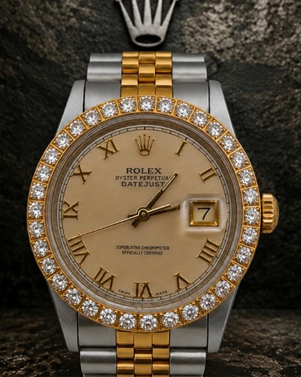 No Reserve - Rolex Datejust 36MM Aftermarket Champagne Dial Aftermarket  Two-Tone Jubilee Bracelet (16013)