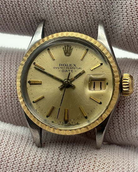 No Reserve - 1968 Rolex Oyster Perpetual Lady Date 26MM Champagne Dial No Bracelet (6517)