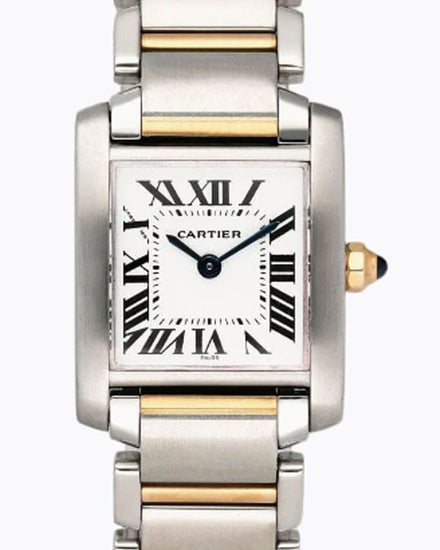 Cartier Tank Française 20MM Quartz White Dial Two-Tone Bracelet (W51007Q4)
