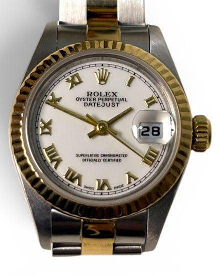 Rolex Lady-Datejust 26MM White Dial Two-Tone Oyster Bracelet (69173)