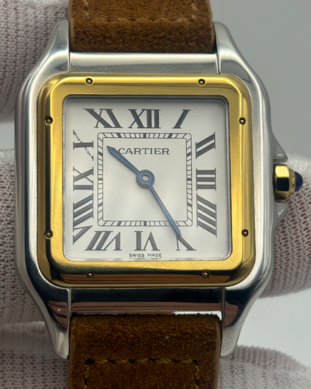 No Reserve - 2022 Cartier Panthère De Cartier 31MM Quartz Silver Dial Aftermarket Leather Strap (W2PN0012)