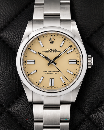 Rolex Oyster Perpetual 41MM Beige Dial Oyster Bracelet (134300)