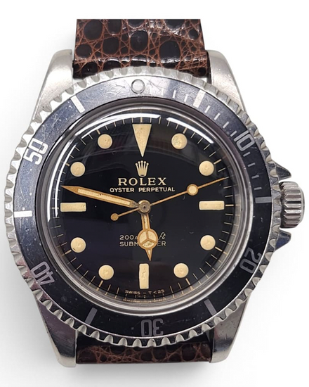 Rolex Submariner No Date 40MM Black Dial Leather Strap (5513)