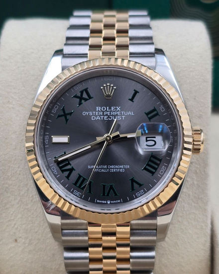 2025 Rolex Datejust "Wimbledon" 36MM Slate Dial Two-Tone Jubilee Bracelet (126233)