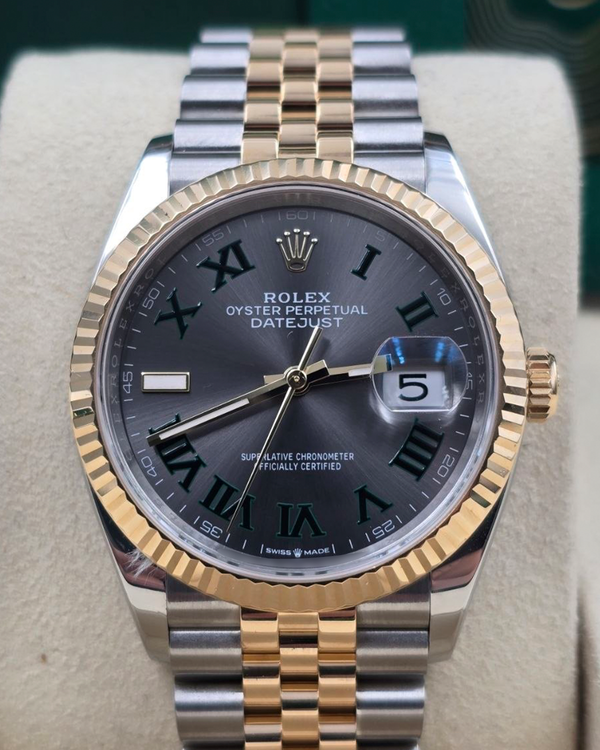 2025 Rolex Datejust "Wimbledon" 36MM Slate Dial Two-Tone Jubilee Bracelet (126233)