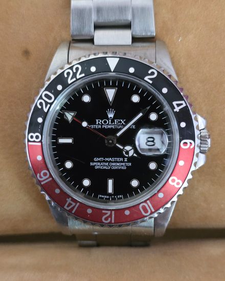 1997 Rolex GMT-Master II "Coke" 40MM Black Dial Oyster Bracelet (16710)