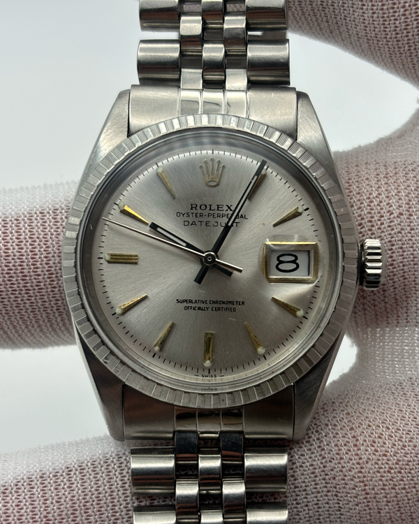 No Reserve - 1985 Rolex Datejust 36MM Silver "Pie Pan" Dial Jubilee Bracelet (1603)