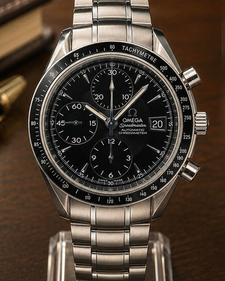 No Reserve - 2021 Omega Speedmaster Date 40MM Black Dial Steel Bracelet (3210.50.00)