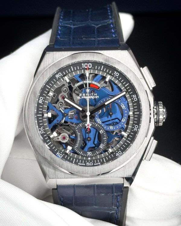 No Reserve - 2023 Zenith Defy El Primero 21 44MM Skeleton Dial Leather Strap (95.9002.9004/78.R584)