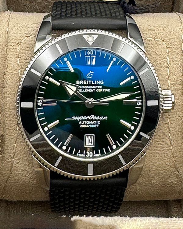 No Reserve - 2024 Breitling Superocean Heritage II 46MM Green Dial Rubber Strap (AB2020)