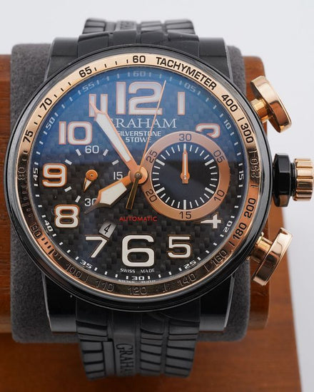 No Reserve - Graham Silverstone RS 48MM Carbon Fiber Dial Rubber Strap (2BLDZ.B12A)