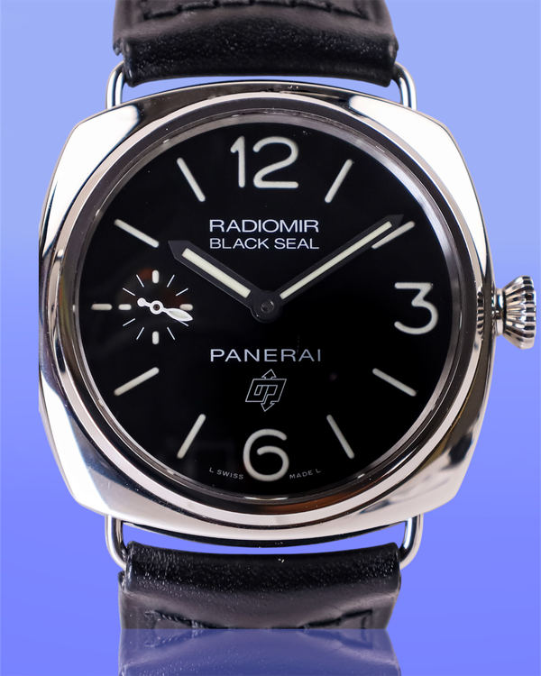 No Reserve - 2015 Panerai Radiomir "Black Seal" 45MM Black Dial Leather Strap (PAM00380)
