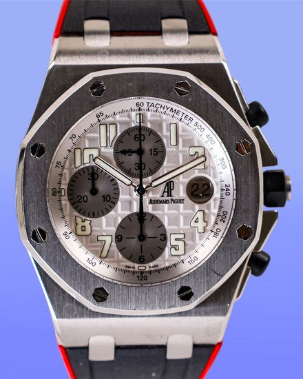 No Reserve - Audemars Piguet Royal Oak Offshore Chronograph 42MM White Dial Rubber Strap (26020ST.OO.D001IN.02.A)